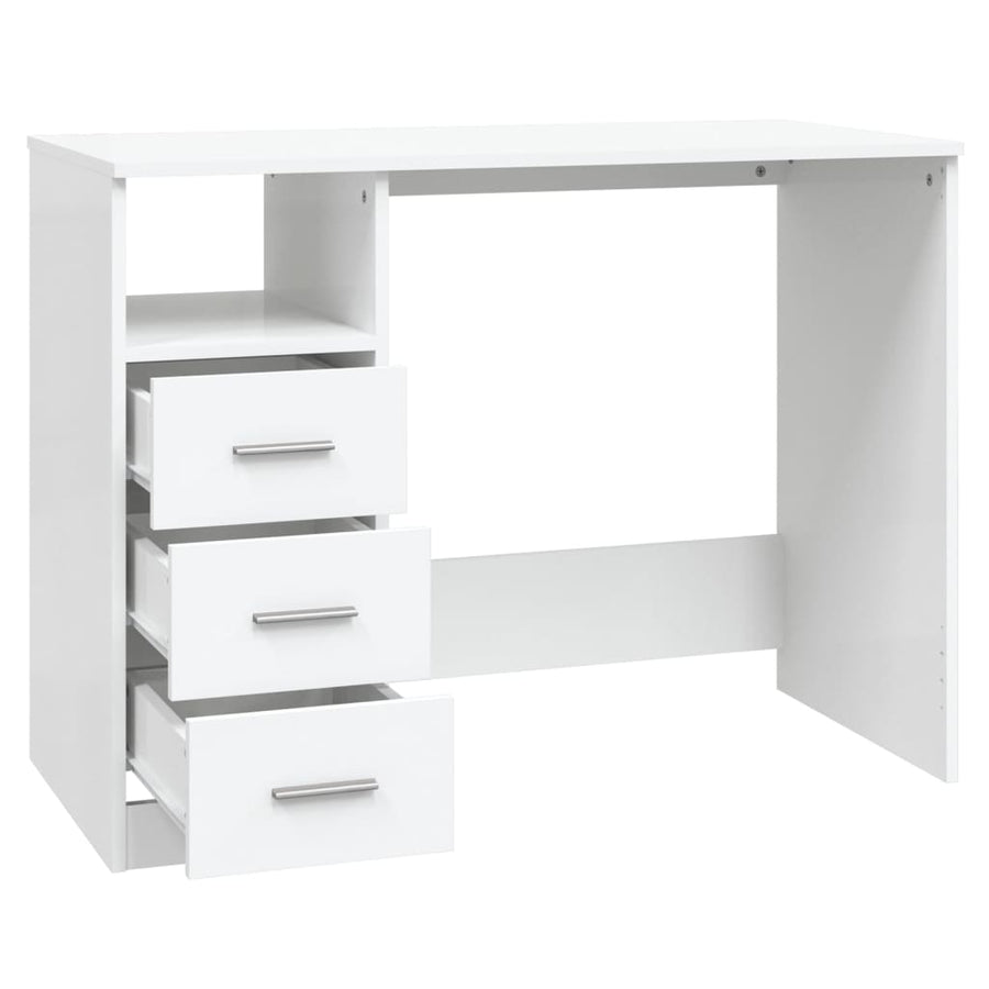 Bureau Met Lades 102X50X76 Cm Bewerkt Hout Wit