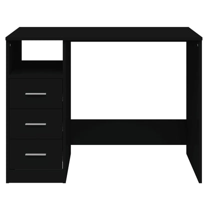 Bureau Met Lades 102X50X76 Cm Bewerkt Hout Zwart