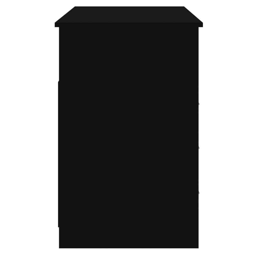 Bureau Met Lades 102X50X76 Cm Bewerkt Hout Zwart