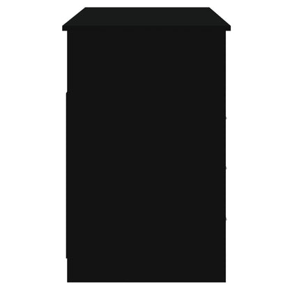 Bureau Met Lades 102X50X76 Cm Bewerkt Hout Zwart