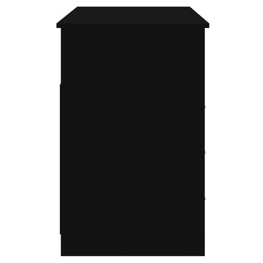 Bureau Met Lades 102X50X76 Cm Bewerkt Hout Zwart