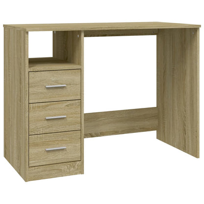 Bureau Met Lades 102X50X76 Cm Bewerkt Hout Kleurig Sonoma eiken
