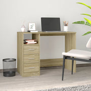 Desk with drawers 102x50x76 cm treated wood Sonoma oak color