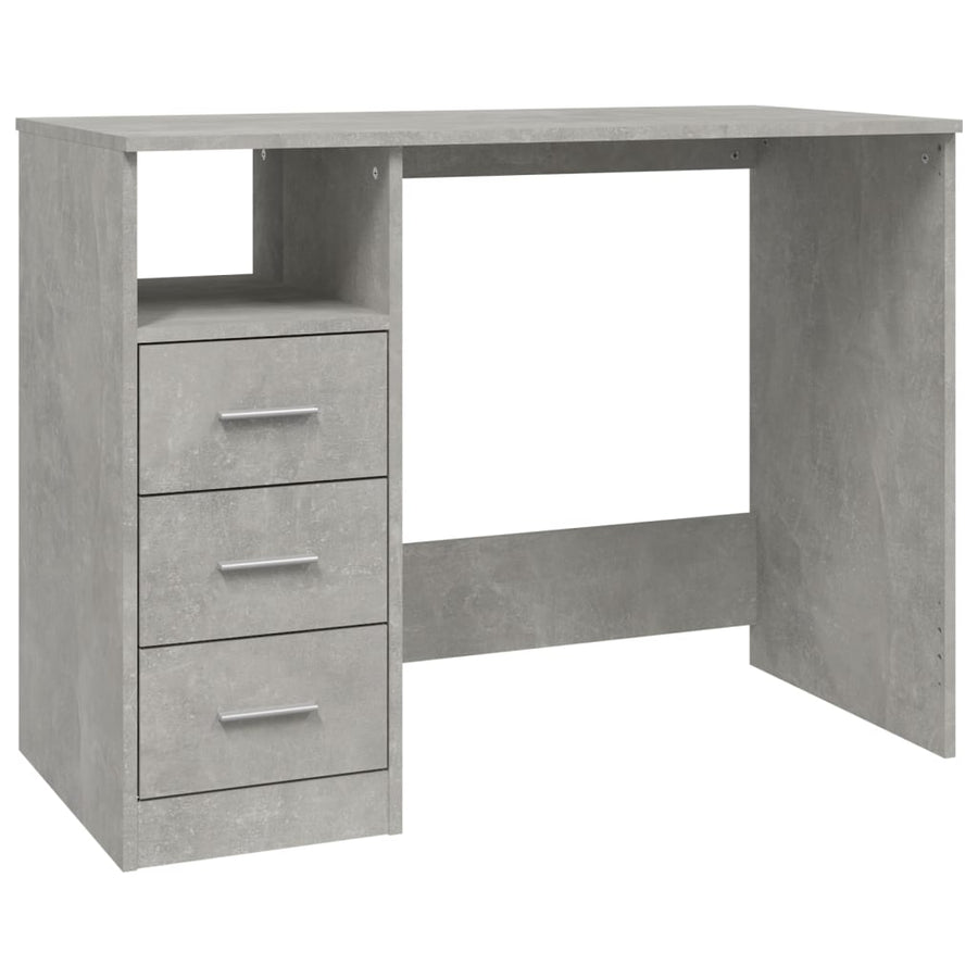 Bureau Met Lades 102X50X76 Cm Bewerkt Hout Betongrijs