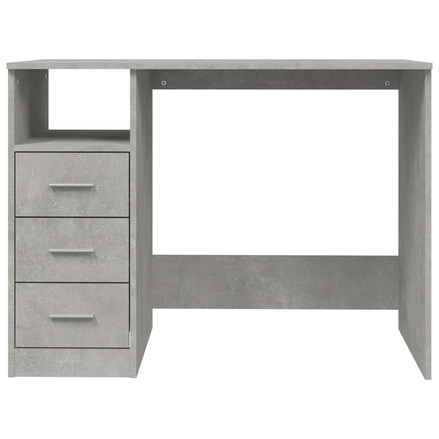 Bureau Met Lades 102X50X76 Cm Bewerkt Hout Betongrijs