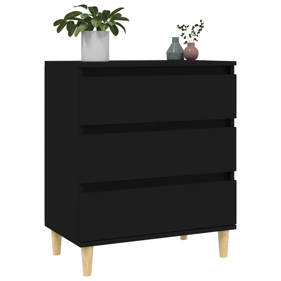 Dressoir 60X35X70 Cm Bewerkt Hout Zwart