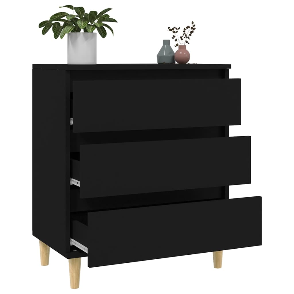 Dressoir 60X35X70 Cm Bewerkt Hout Zwart