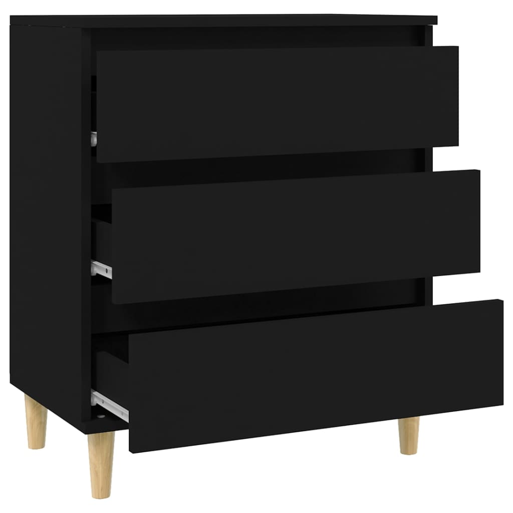 Dressoir 60X35X70 Cm Bewerkt Hout Zwart