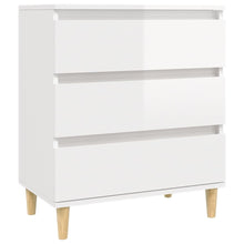 Dressoir 60X35X70 Cm Bewerkt Hout Hoogglans Wit