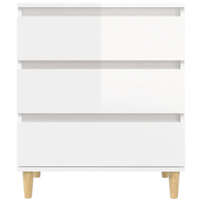 Dressoir 60X35X70 Cm Bewerkt Hout Hoogglans Wit
