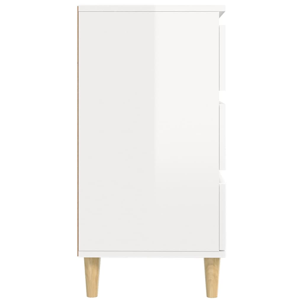 Dressoir 60X35X70 Cm Bewerkt Hout Hoogglans Wit