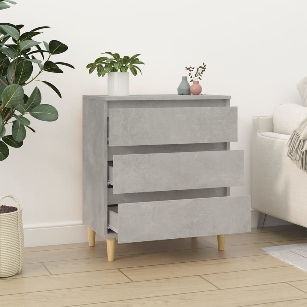 Dressoir 60X35X70 Cm Bewerkt Hout Betongrijs