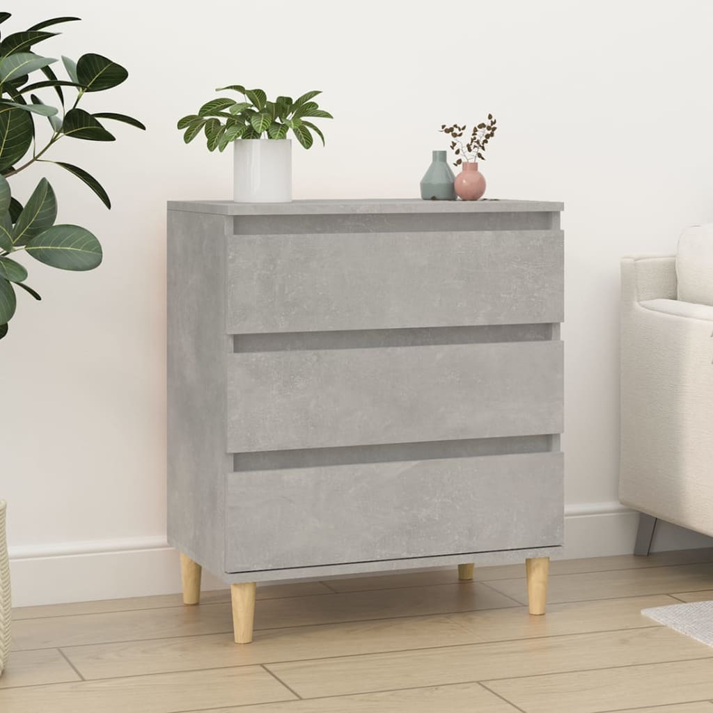 Dressoir 60X35X70 Cm Bewerkt Hout Betongrijs