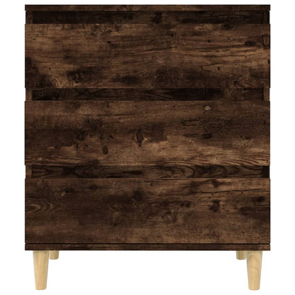 Dressoir 60X35X70 Cm Bewerkt Hout Gerookt Eikenkleurig