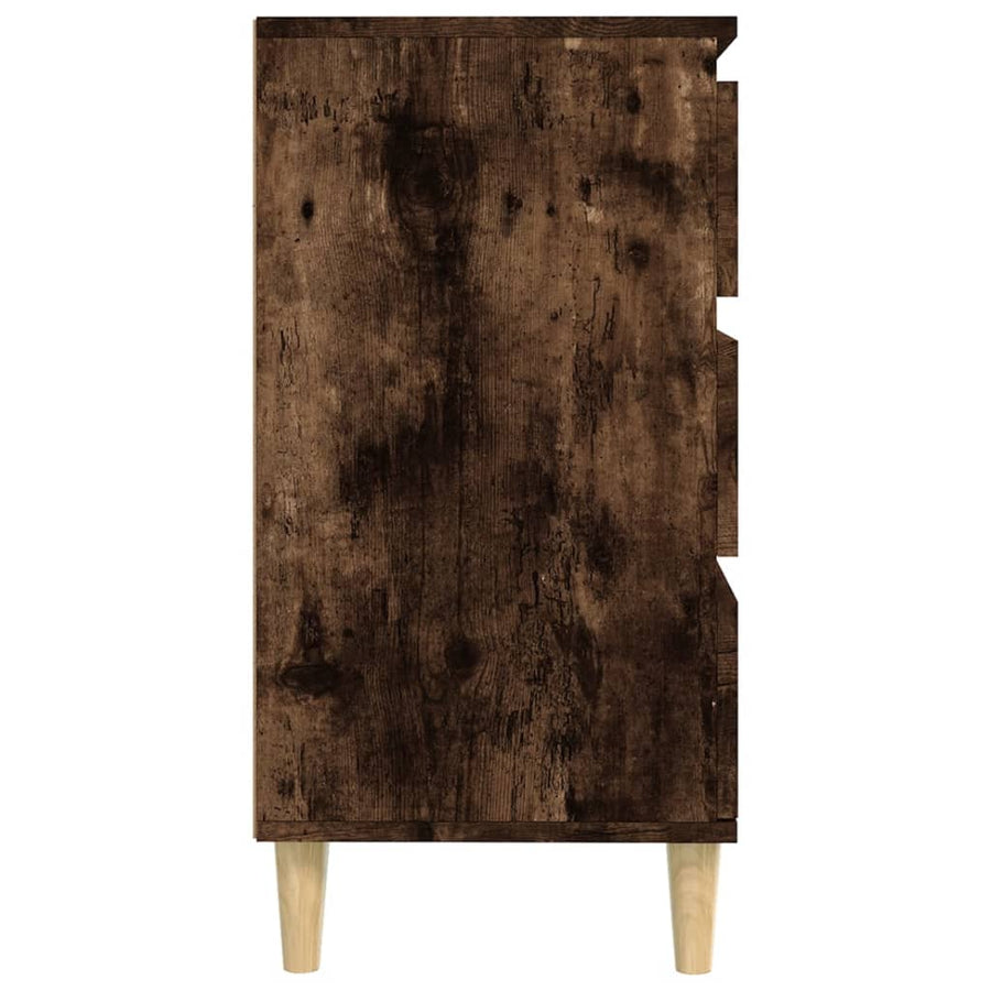 Dressoir 60X35X70 Cm Bewerkt Hout Gerookt Eikenkleurig