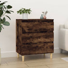 Sideboard 60x35x70 cm carved wood smoked oak look
