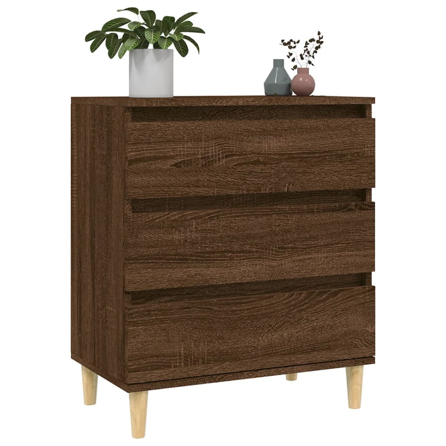 Dressoir 60X35X70 Cm Bewerkt Hout Bruin Eikenkleur