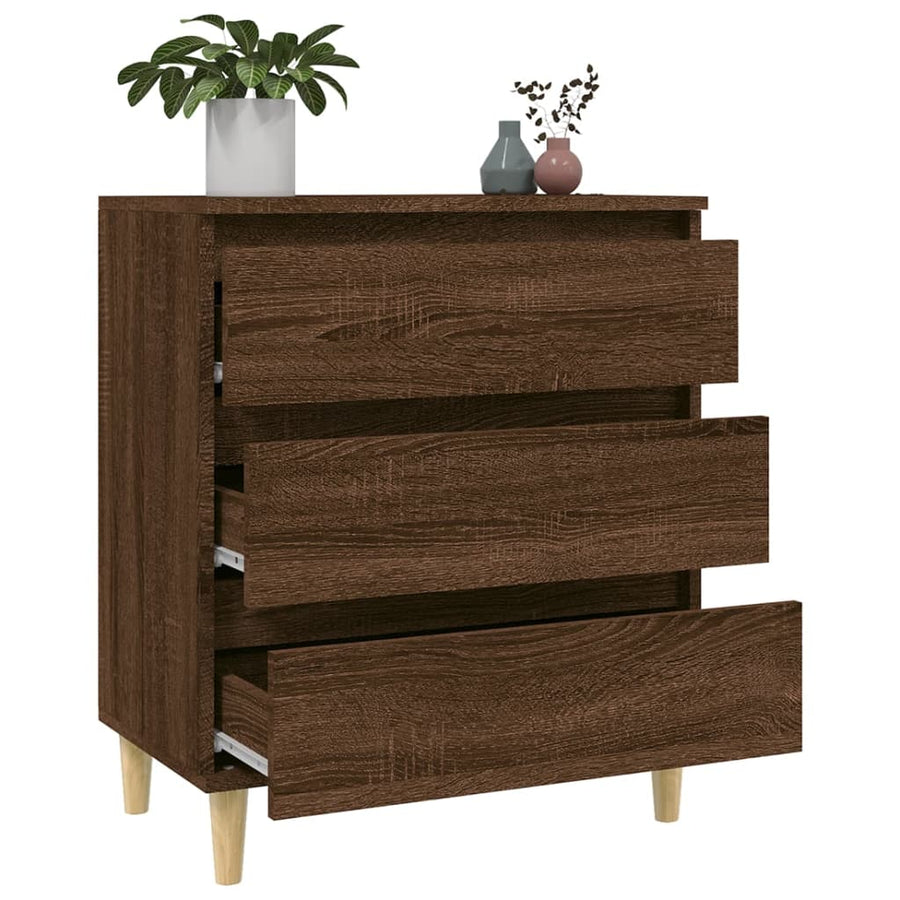Dressoir 60X35X70 Cm Bewerkt Hout Bruin Eikenkleur