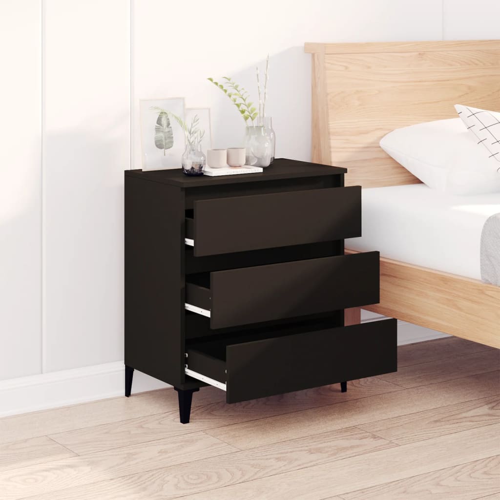 Dressoir 60X35X70 Cm Bewerkt Hout Zwart
