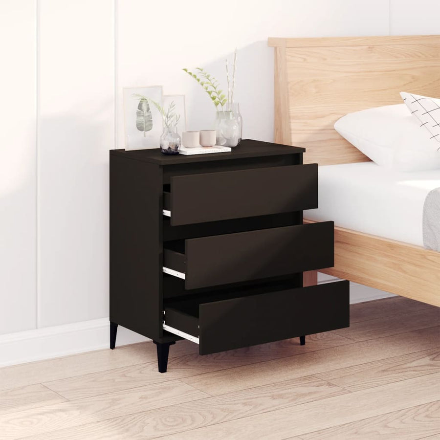 Dressoir 60X35X70 Cm Bewerkt Hout Zwart