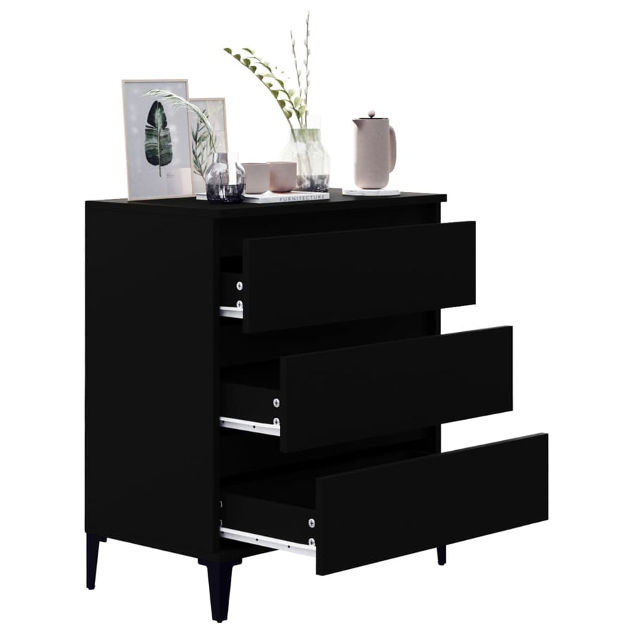 Dressoir 60X35X70 Cm Bewerkt Hout Zwart