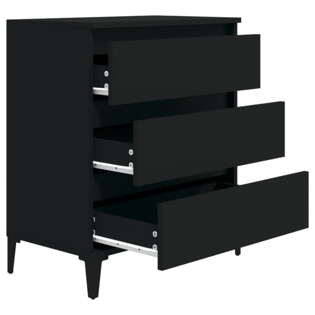Dressoir 60X35X70 Cm Bewerkt Hout Zwart