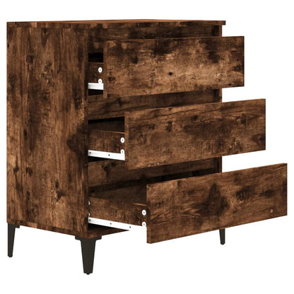Dressoir 60X35X70 Cm Bewerkt Hout Gerookt Eikenkleurig