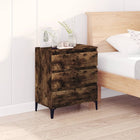 Sideboard 60x35x70 cm carved wood smoked oak look