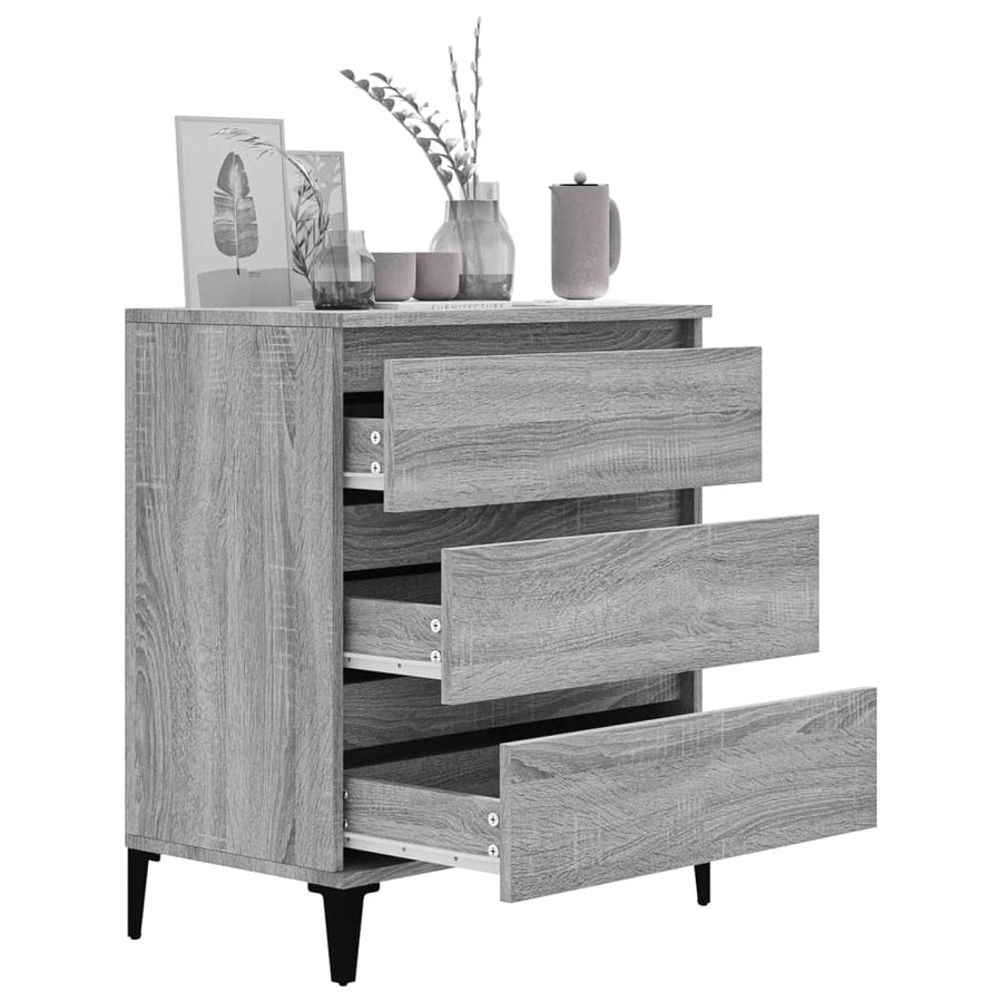 Dressoir 60X30X75 Cm Bewerkt Hout Grijs Sonoma Eikenkleurig
