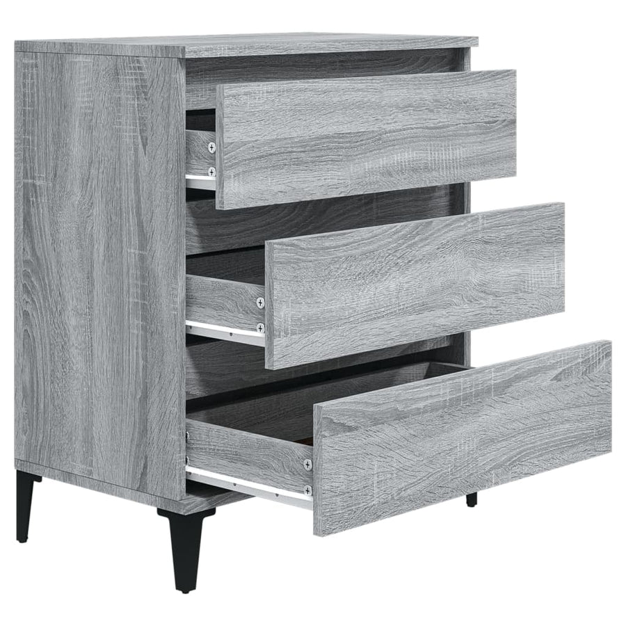 Dressoir 60X30X75 Cm Bewerkt Hout Grijs Sonoma Eikenkleurig