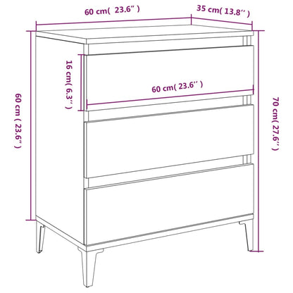 Dressoir 60X30X75 Cm Bewerkt Hout Grijs Sonoma Eikenkleurig