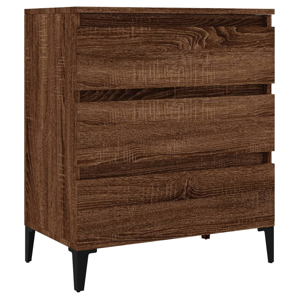 Dressoir 60X35X70 Cm Bewerkt Hout Bruin Eikenkleur