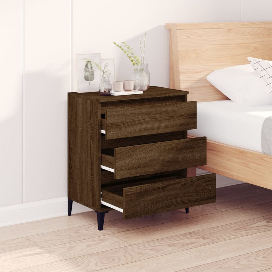 Dressoir 60X35X70 Cm Bewerkt Hout Bruin Eikenkleur