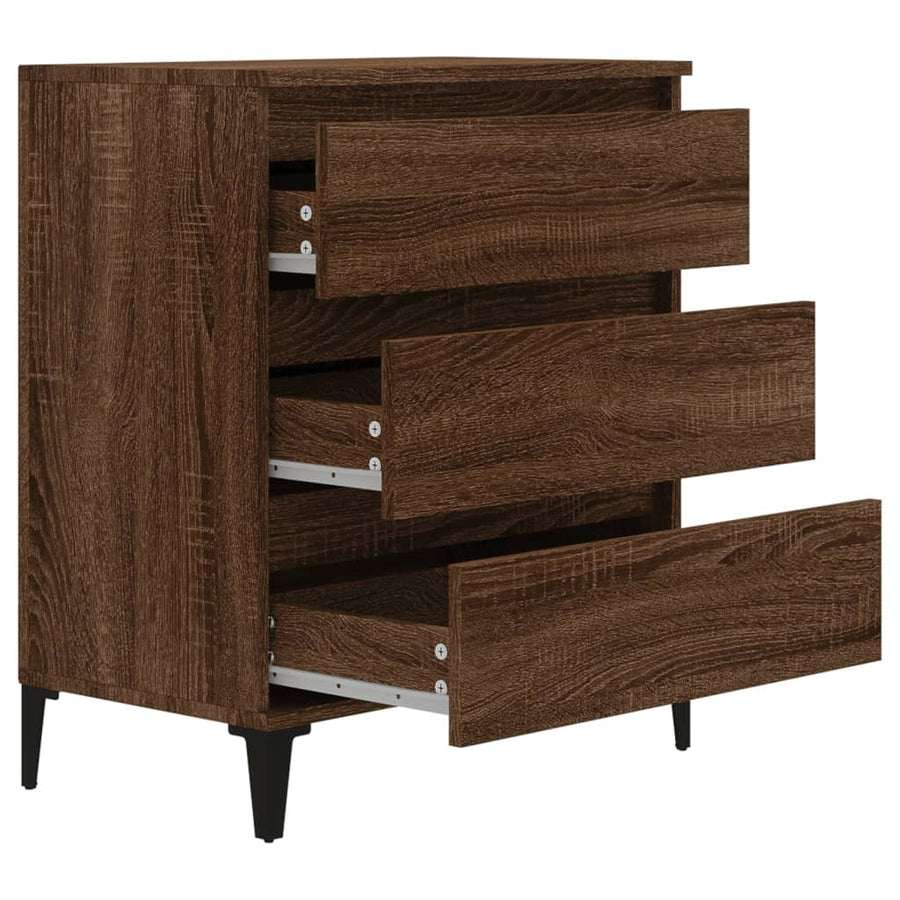 Dressoir 60X35X70 Cm Bewerkt Hout Bruin Eikenkleur