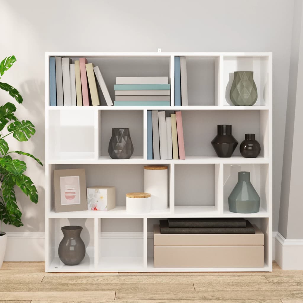 Boekenkast/Kamerscherm 05X24X02 Cm Hoogglans wit