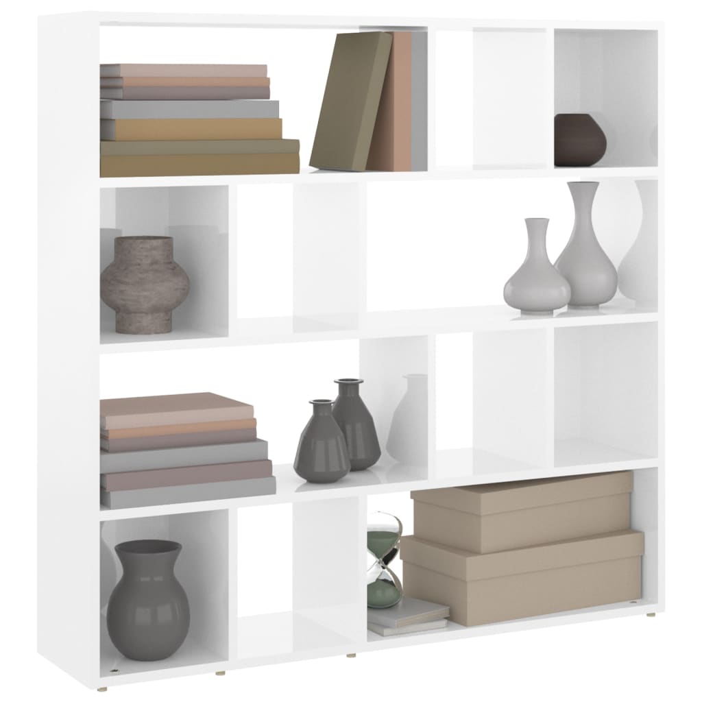 Boekenkast/Kamerscherm 05X24X02 Cm Hoogglans wit