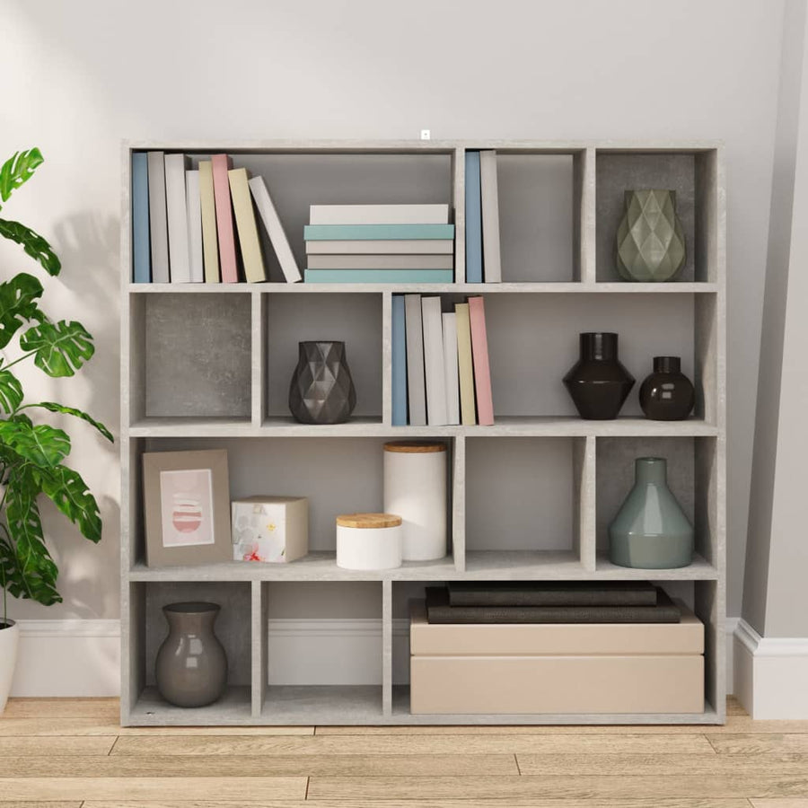 Boekenkast/Kamerscherm 05X24X02 Cm Betongrijs
