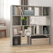 Kamerscherm boekenkast 105x24x102 cm betongrijs