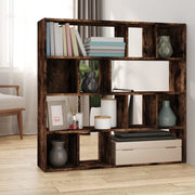 Kamerscherm boekenkast 105x24x102 cm gerookt eiken