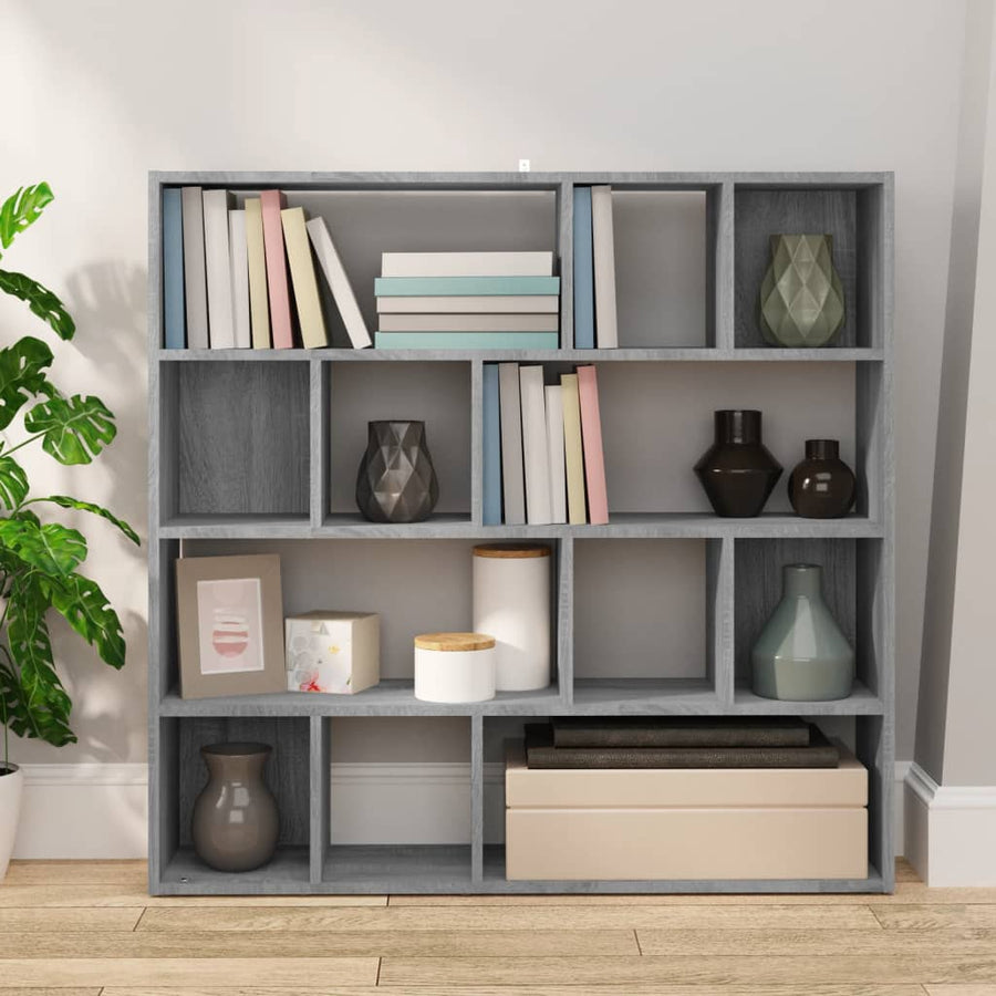 Boekenkast/Kamerscherm 05X24X02 Cm Eikenkleurig Grijs sonoma