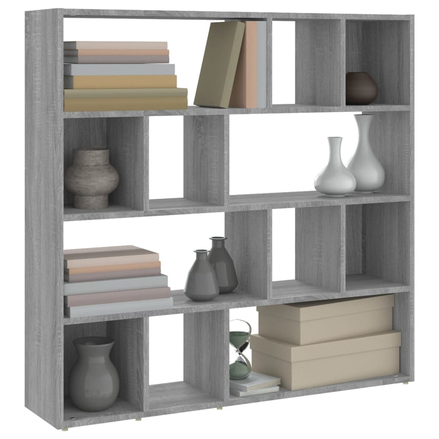 Boekenkast/Kamerscherm 05X24X02 Cm Eikenkleurig Grijs sonoma