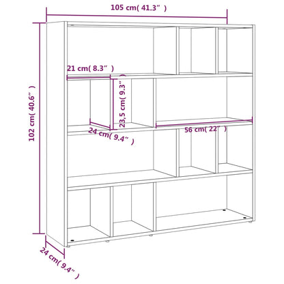 Boekenkast/Kamerscherm 05X24X02 Cm Eikenkleurig Grijs sonoma
