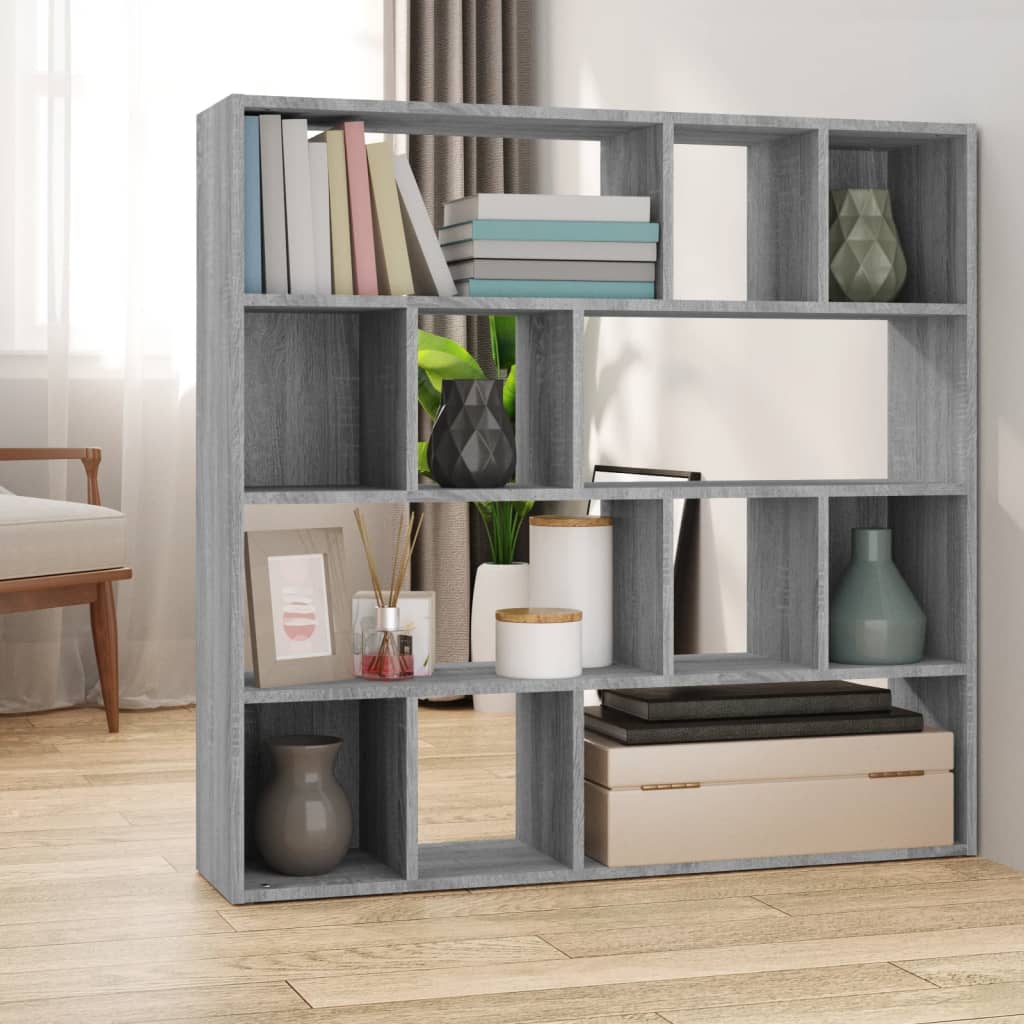 Boekenkast/Kamerscherm 05X24X02 Cm Eikenkleurig Grijs sonoma