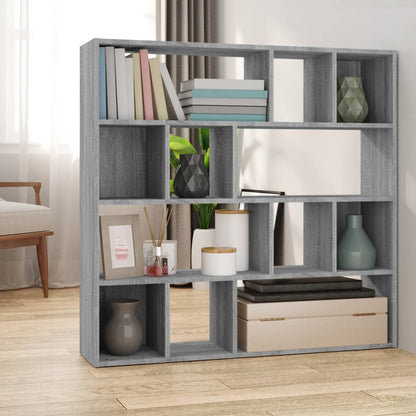 Boekenkast/Kamerscherm 05X24X02 Cm Eikenkleurig Grijs sonoma