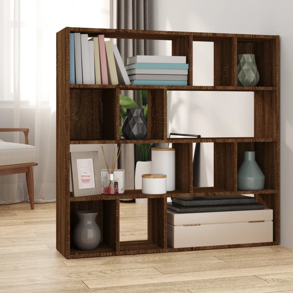 Boekenkast/Kamerscherm 105X24X102 Cm bruin eikenkleur