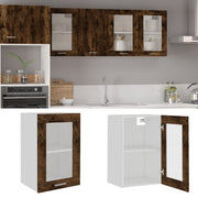 Bovenkast 40x31x60 cm bewerkt hout glas gerookt eiken