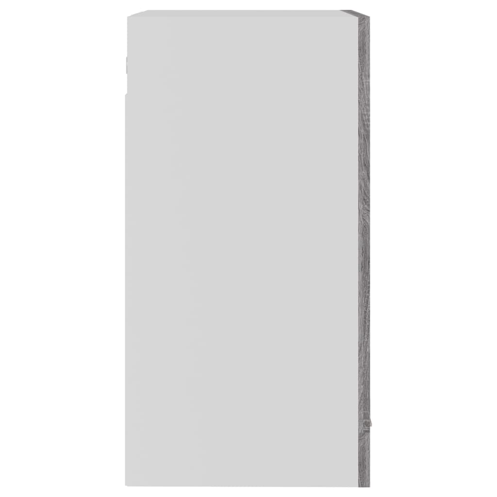 Wandkast 40x31x60 cm glas en bewerkt hout grijs sonoma eiken