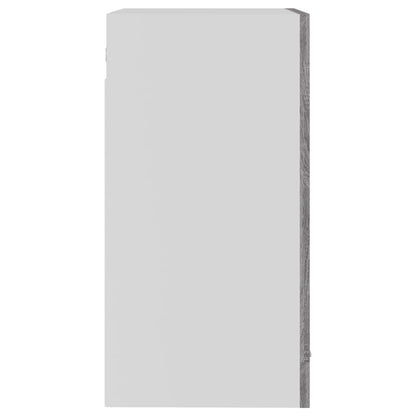 Wandkast 40x31x60 cm glas en bewerkt hout grijs sonoma eiken