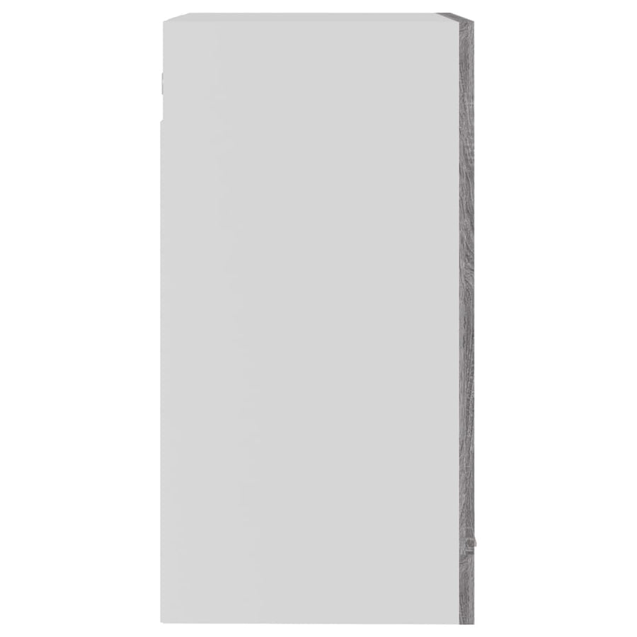 Wandkast 40x31x60 cm glas en bewerkt hout grijs sonoma eiken