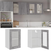 Bovenkast 40x31x60 cm grijs sonoma eiken glas